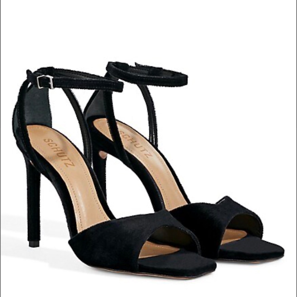 Schutz Aryia Velvet black stilettos 9.5